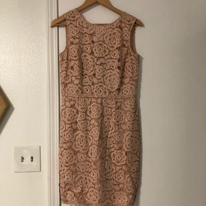 Lace flower blush pink dress